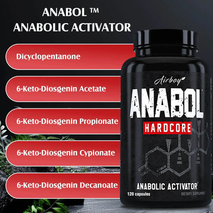 Anabol Hardcore Muscle Supplement - 120 Capsules Muscle Mass Power