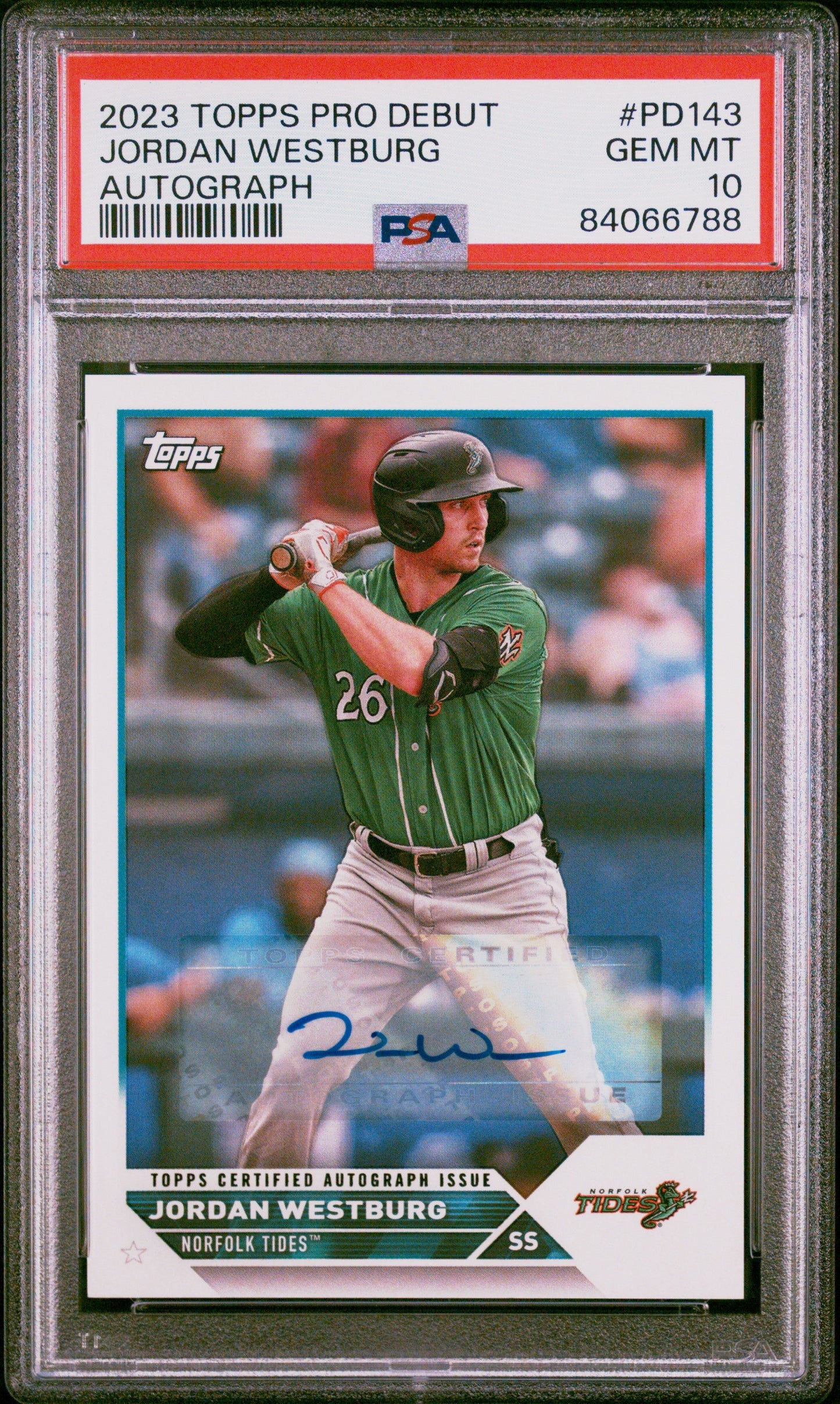 Graded 2023 Topps Pro Debut Jordan Westburg #PD143 Autograph Rookie RC Baseball Card PSA 10 Gem Mint