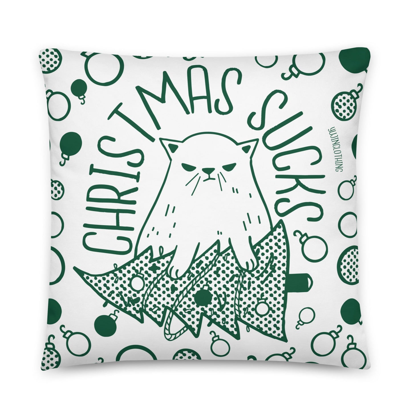 Christmas Sucks Cat Pillow