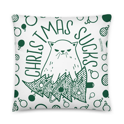 Christmas Sucks Cat Pillow