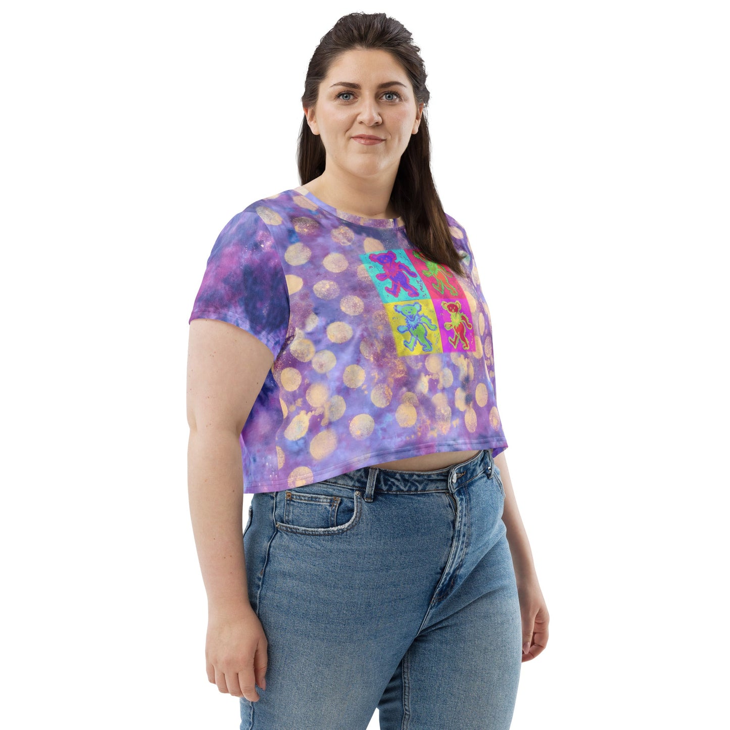 Neon Bears Crop Top T-Shirt