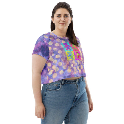 Neon Bears Crop Top T-Shirt