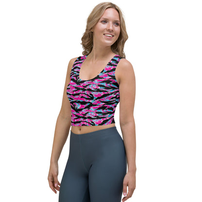 Neon Tiger Stripe Crop Top