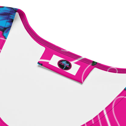 Pink Hibiscus Crop Top
