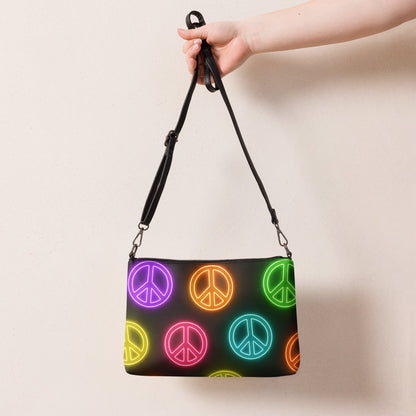 Neon Peace Crossbody Bag – Colorful Festival Side Bag