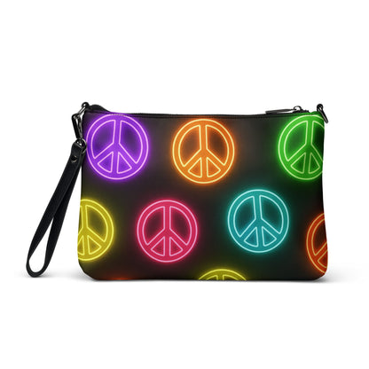 Neon Peace Crossbody Bag – Colorful Festival Side Bag