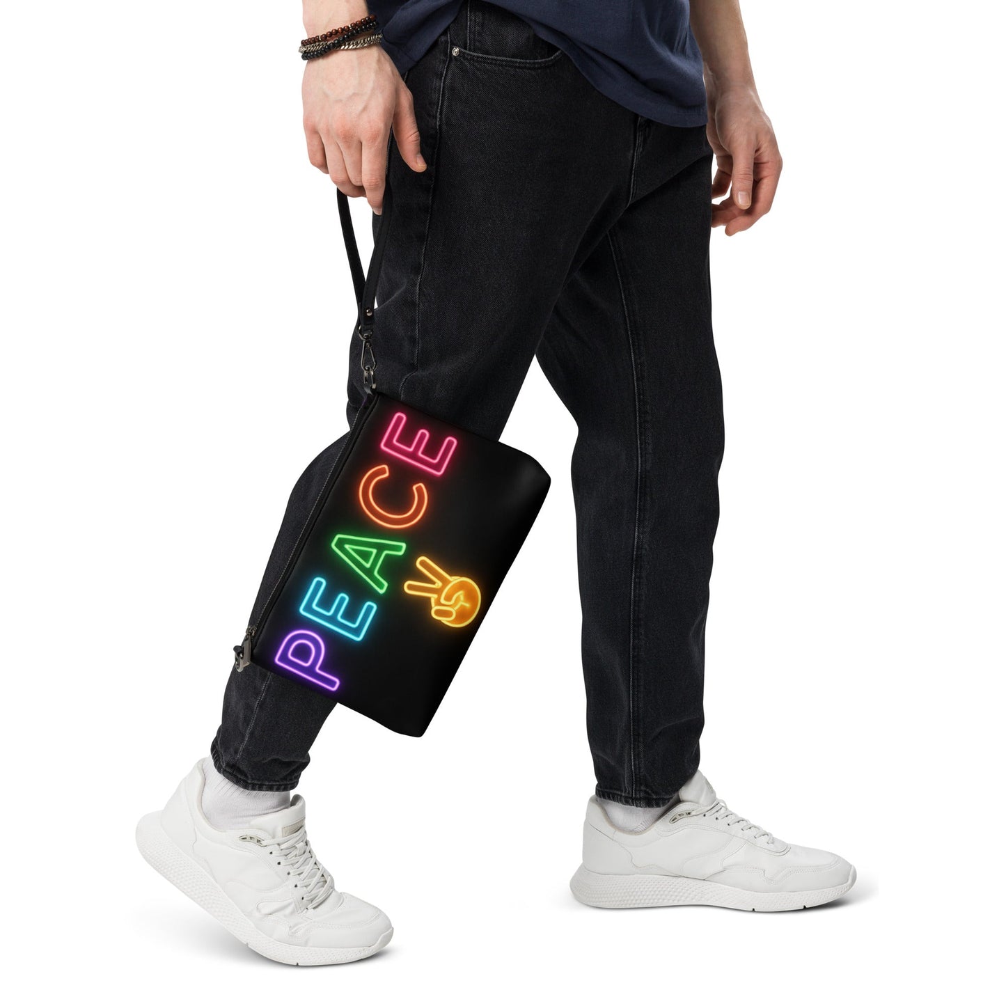 Neon Peace Crossbody Bag – Colorful Festival Side Bag
