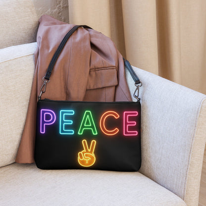 Neon Peace Crossbody Bag – Colorful Festival Side Bag