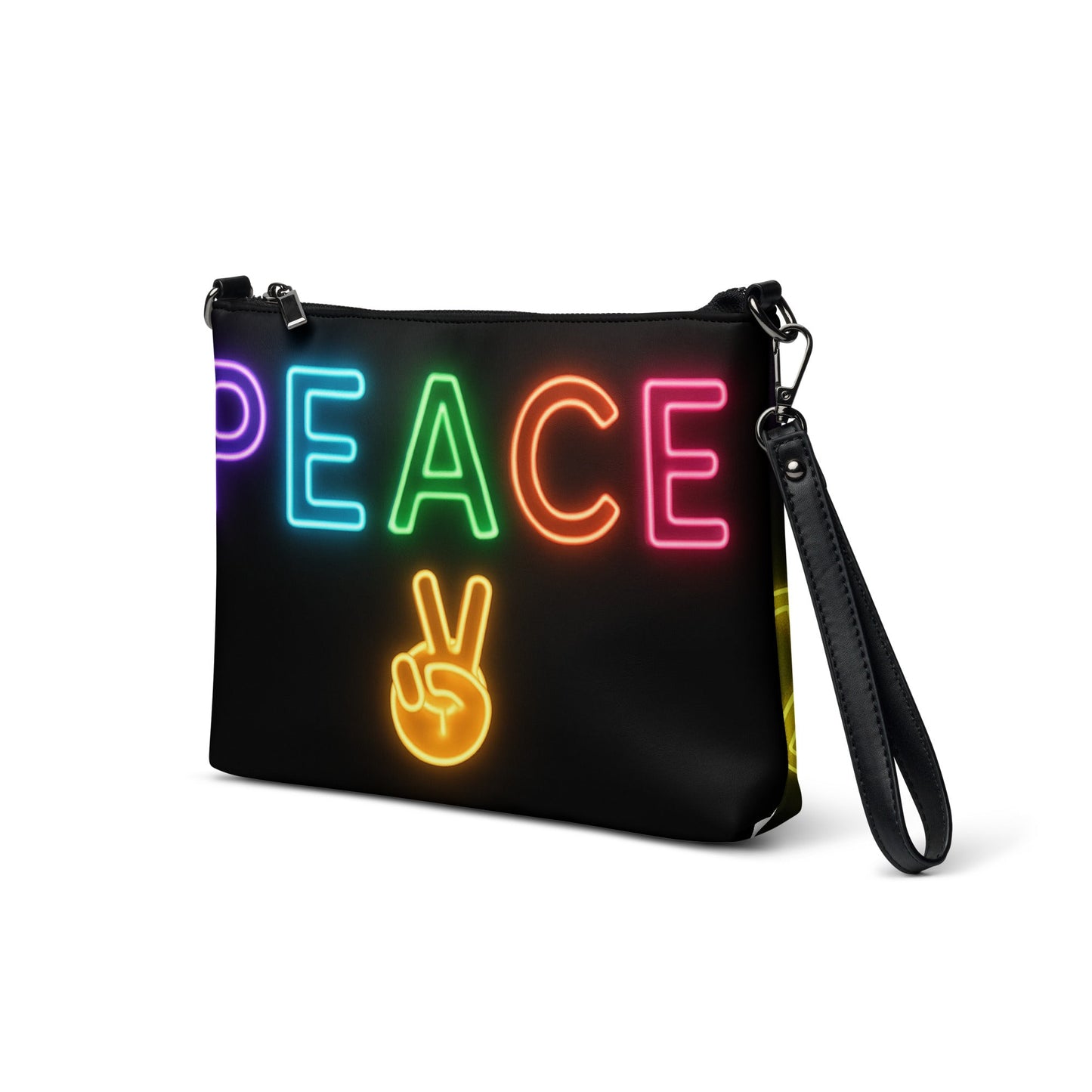 Neon Peace Crossbody Bag – Colorful Festival Side Bag