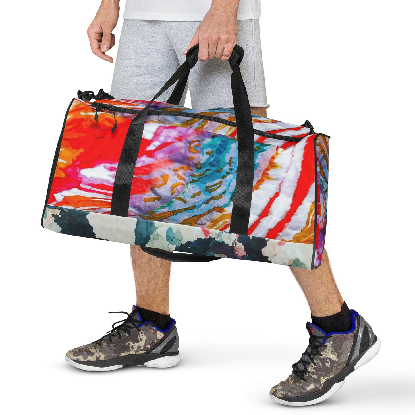 Shibori Watercolor Thumbprint Duffle bag