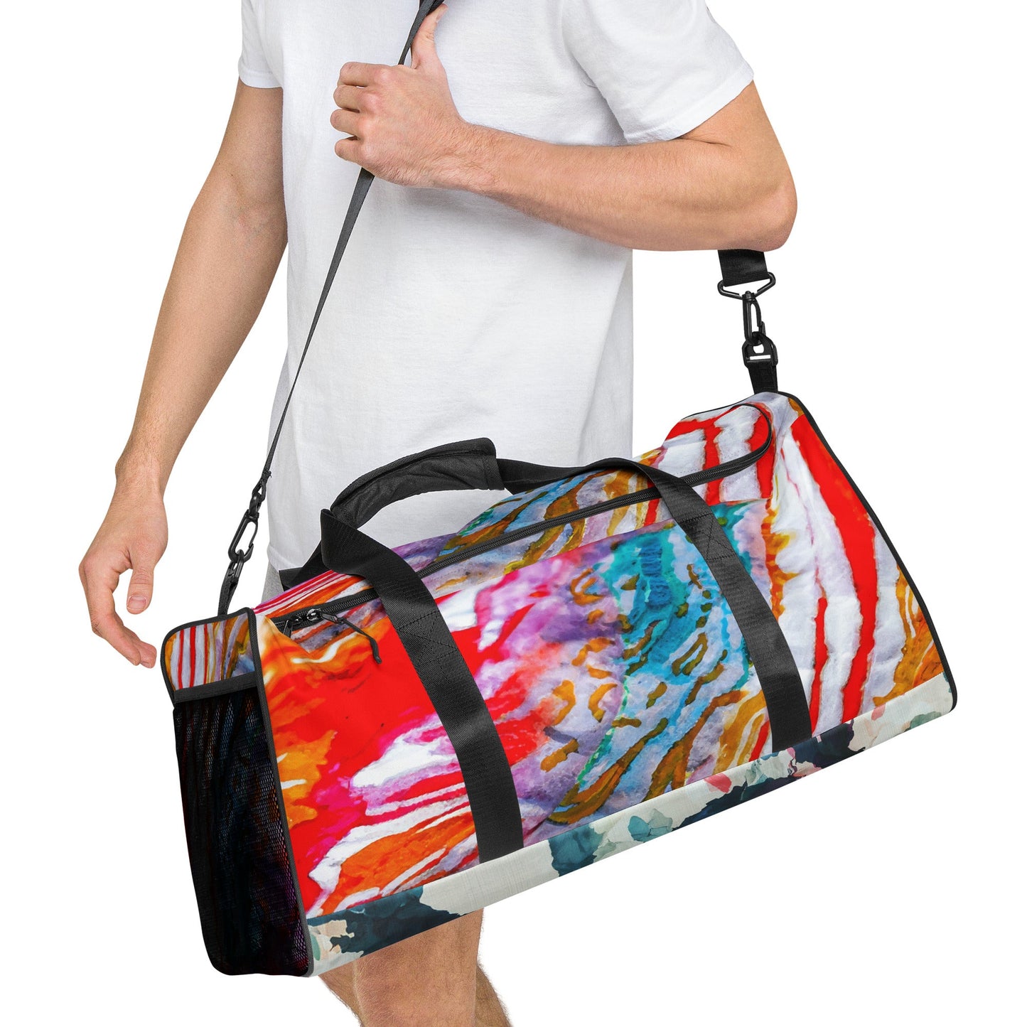 Shibori Watercolor Thumbprint Duffle bag