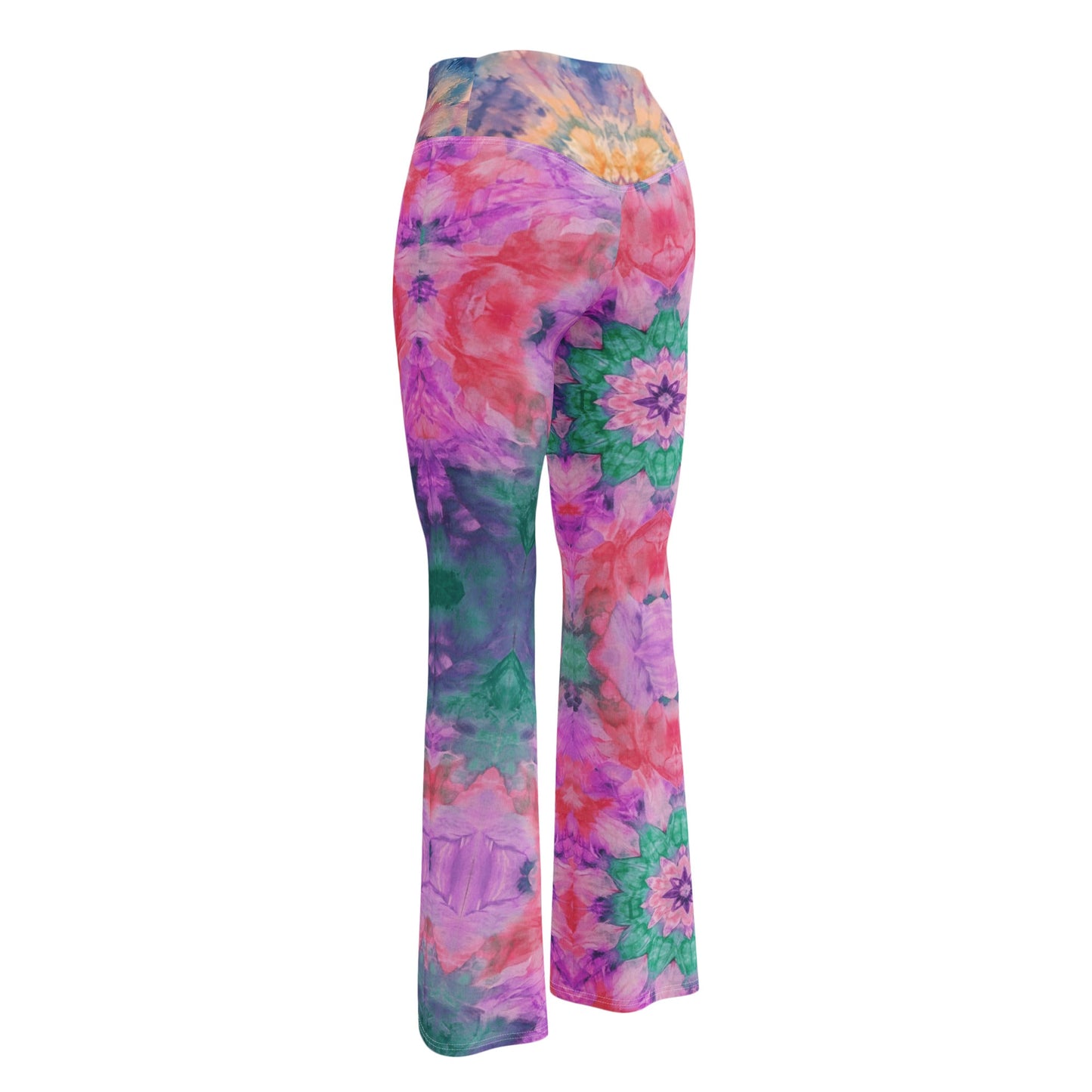 Shibori Quest Rose High Waist Flare leggings