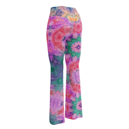 Shibori Quest Rose High Waist Flare leggings