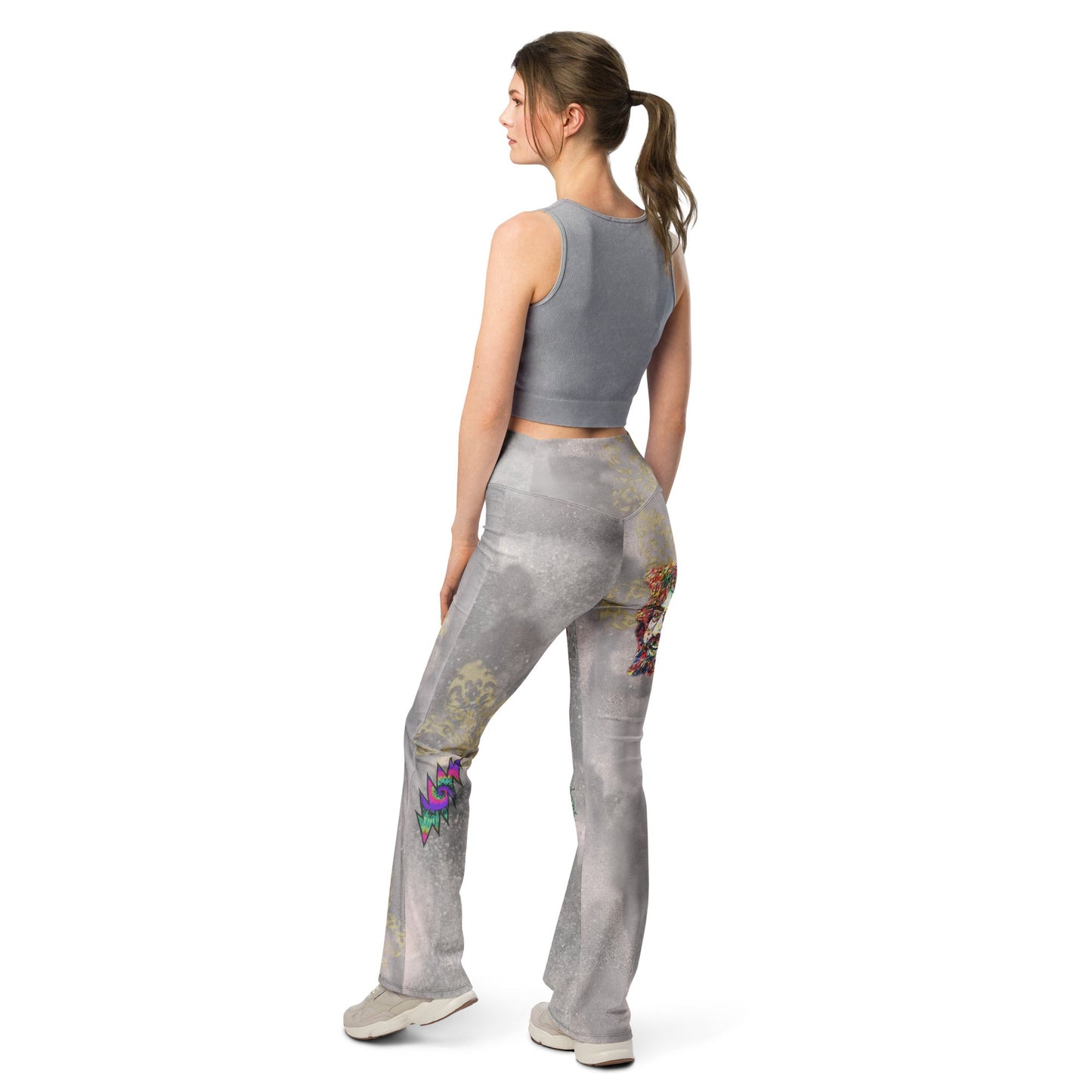 Fleur De Le Graytful Dead Front High Waist Flare Leggings