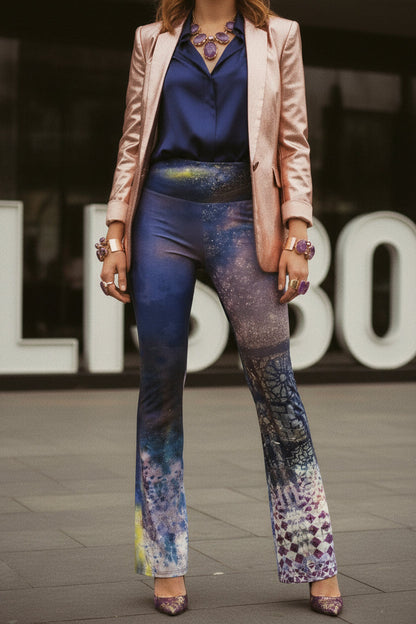 Purple Kaleidoscope Remix Flare leggings