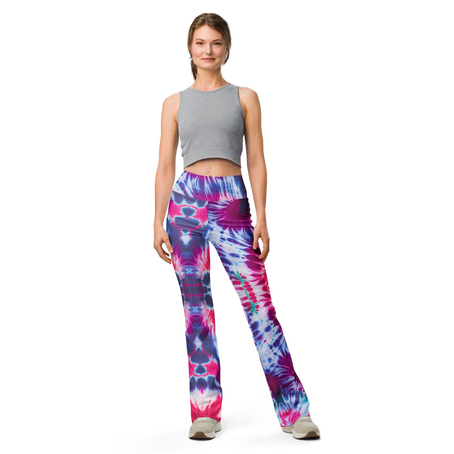 Shibori Petals High Waist Flare Leggings