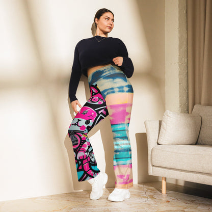 Blicky Kitty High Waist Flare leggings