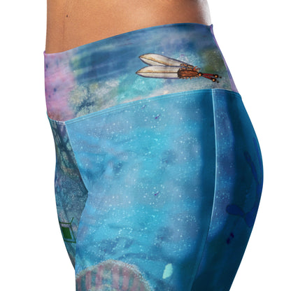 Feathers of Our Fathers High Waist Flare leggings