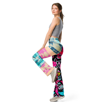 Blicky Kitty High Waist Flare leggings