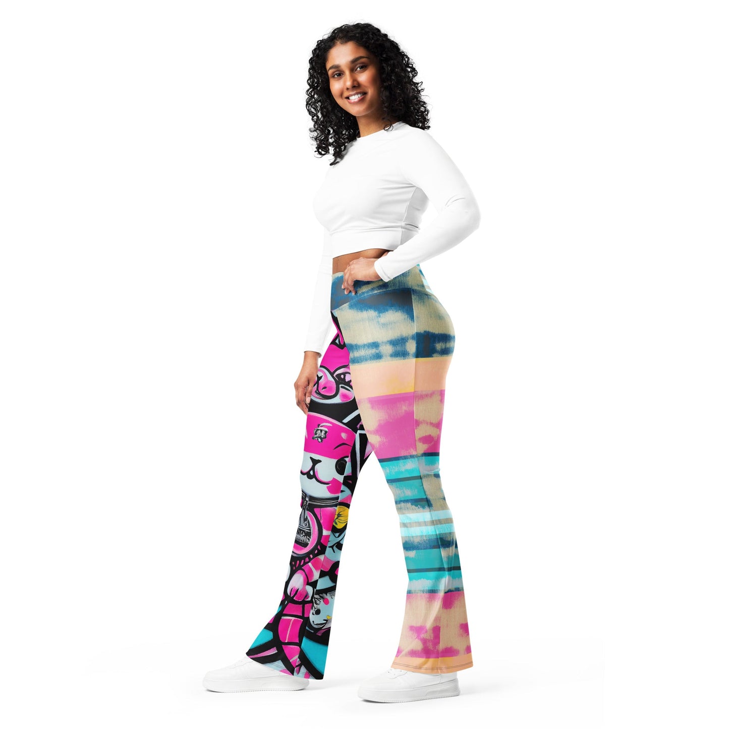 Blicky Kitty High Waist Flare leggings