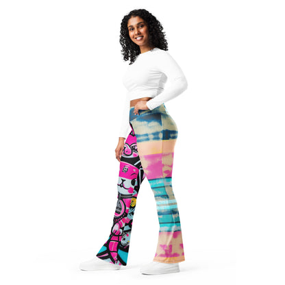 Blicky Kitty High Waist Flare leggings