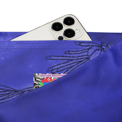 Blue Hazey Breeze Feather High Waist Flare leggings