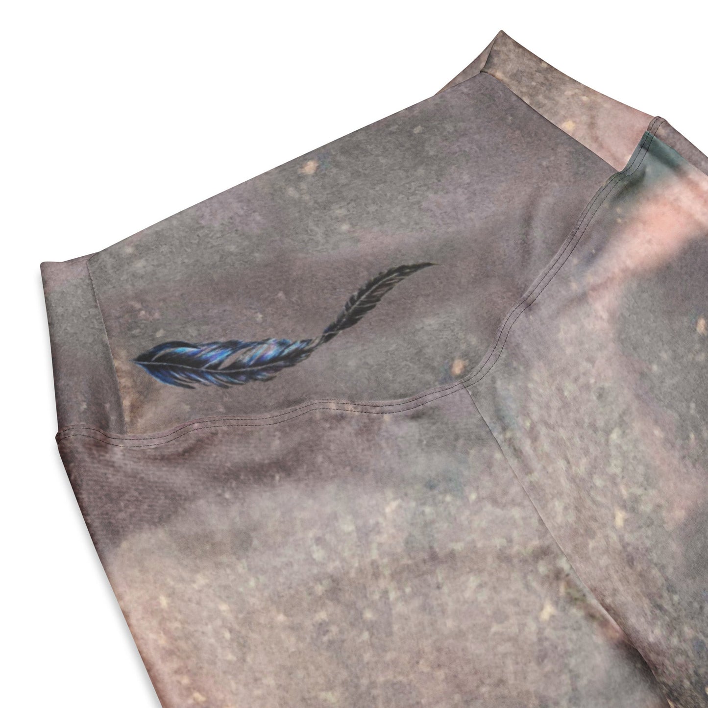 Hazey Breeze Feather High Waist Flare leggings PL