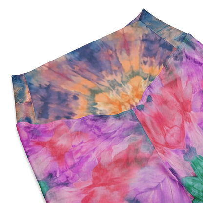 Shibori Quest Rose High Waist Flare leggings