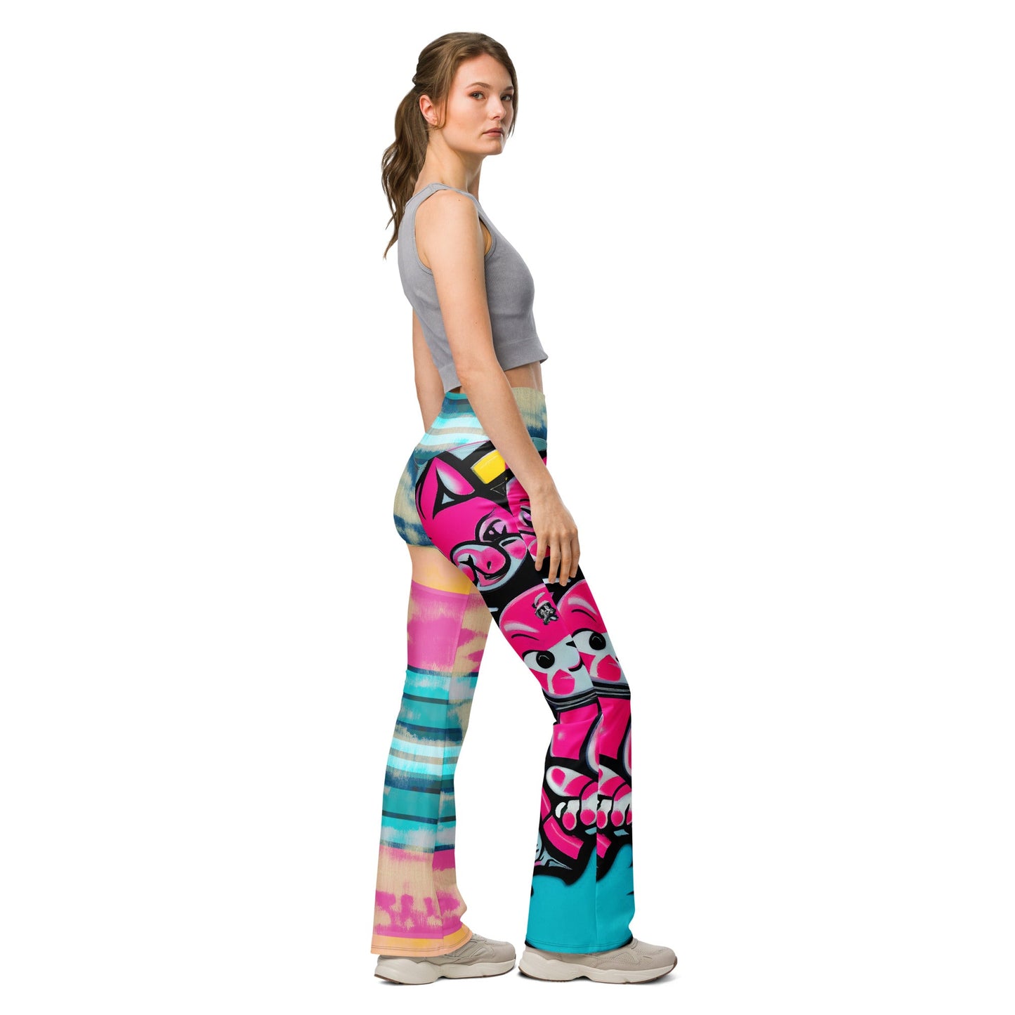 Blicky Kitty High Waist Flare leggings