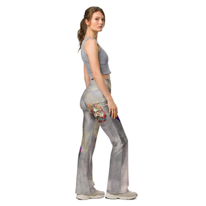 Fleur De Le Graytful Dead Front High Waist Flare Leggings