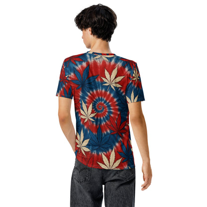 Red White & blue tie-dye 420 t-shirt