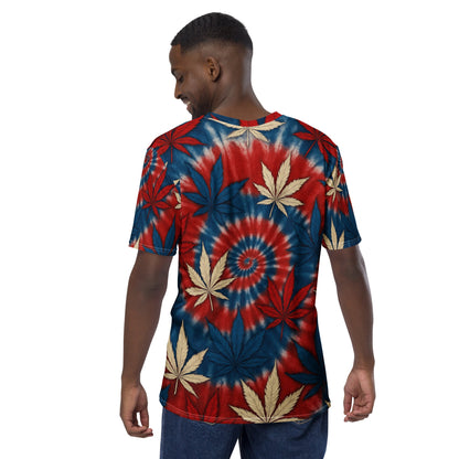 Red White & blue tie-dye 420 t-shirt