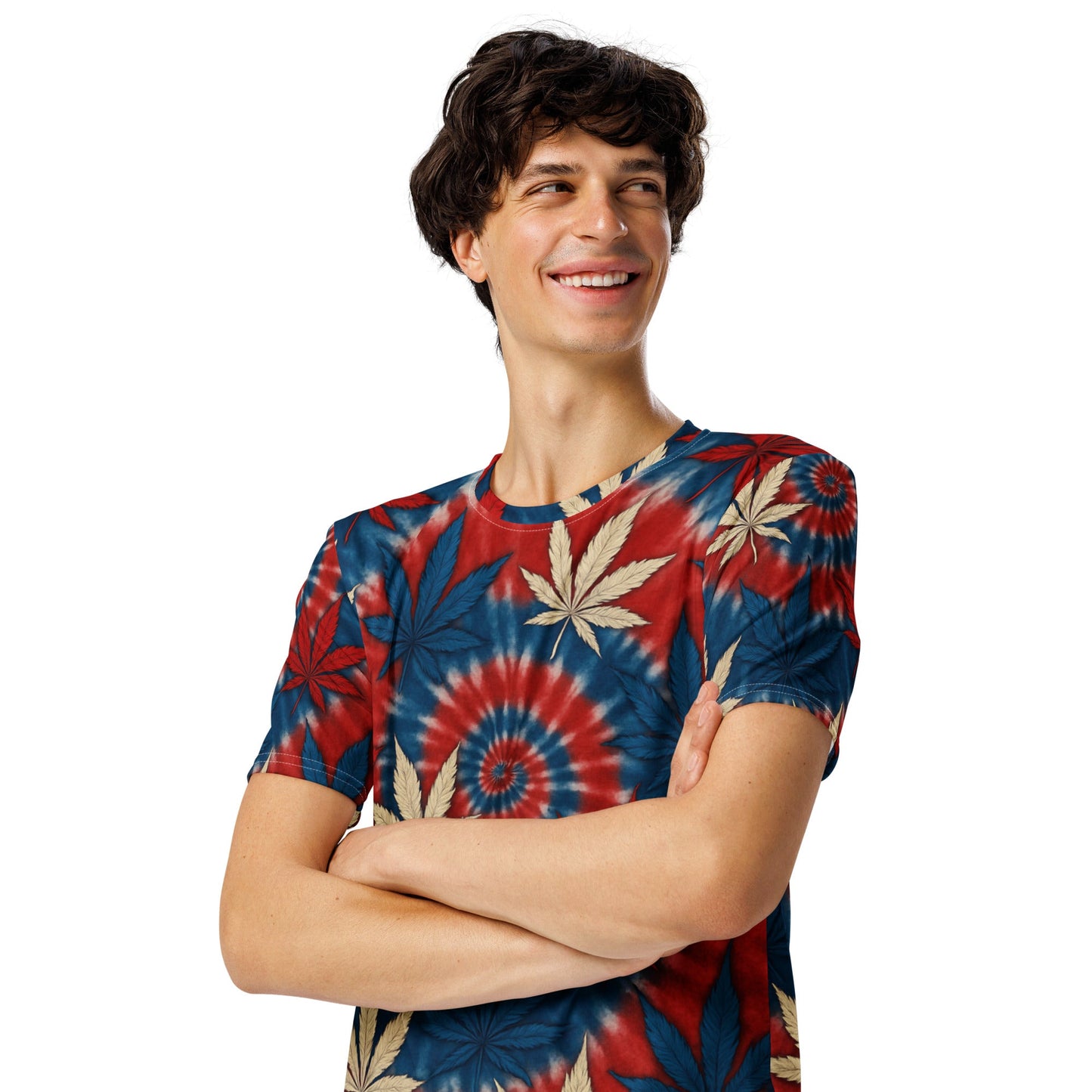 Red White & blue tie-dye 420 t-shirt