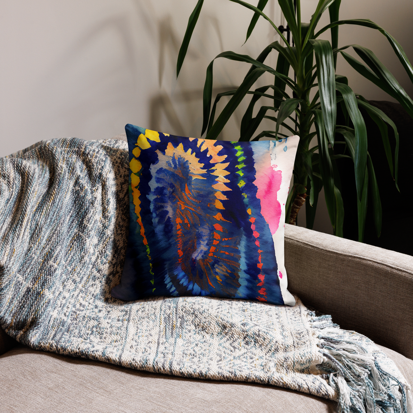 Shibori Womb Print Premium Pillow