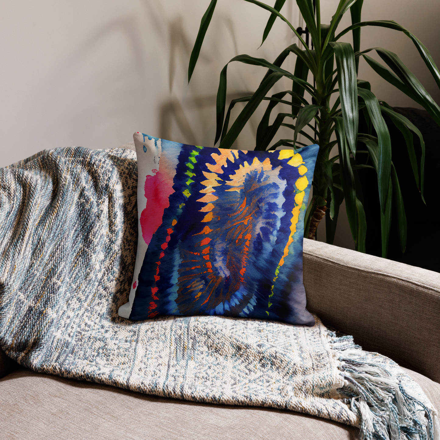 Shibori Womb Print Premium Pillow