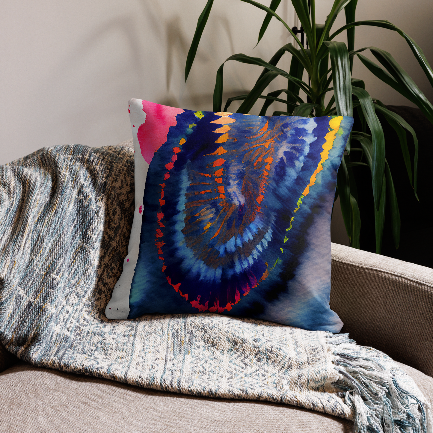 Shibori Womb Print Premium Pillow