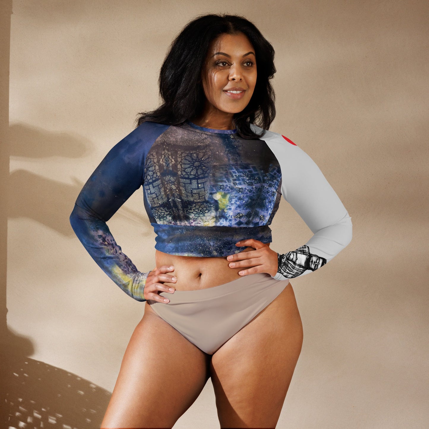 Buddha Vibes long-sleeve crop top