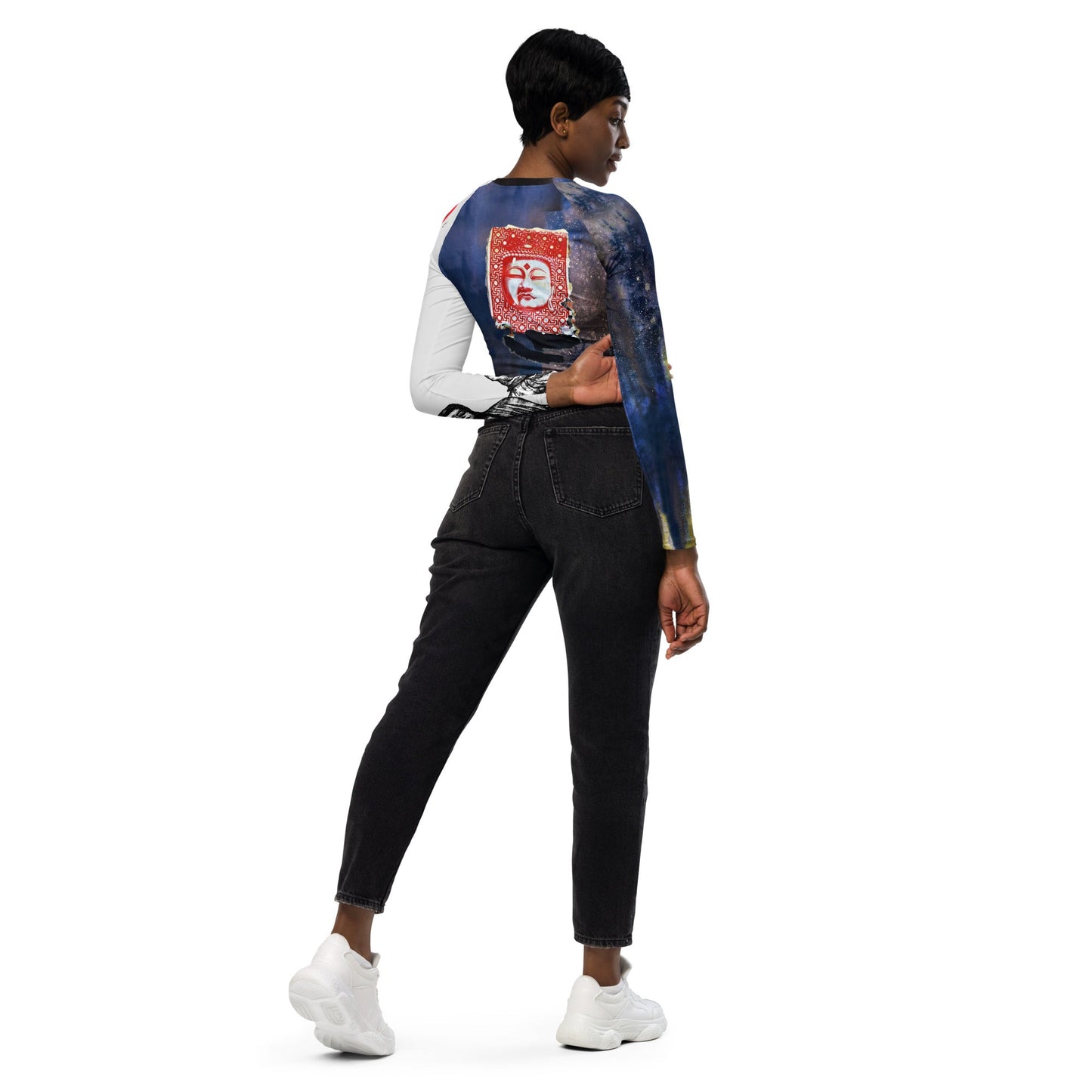 Buddha Vibes long-sleeve crop top