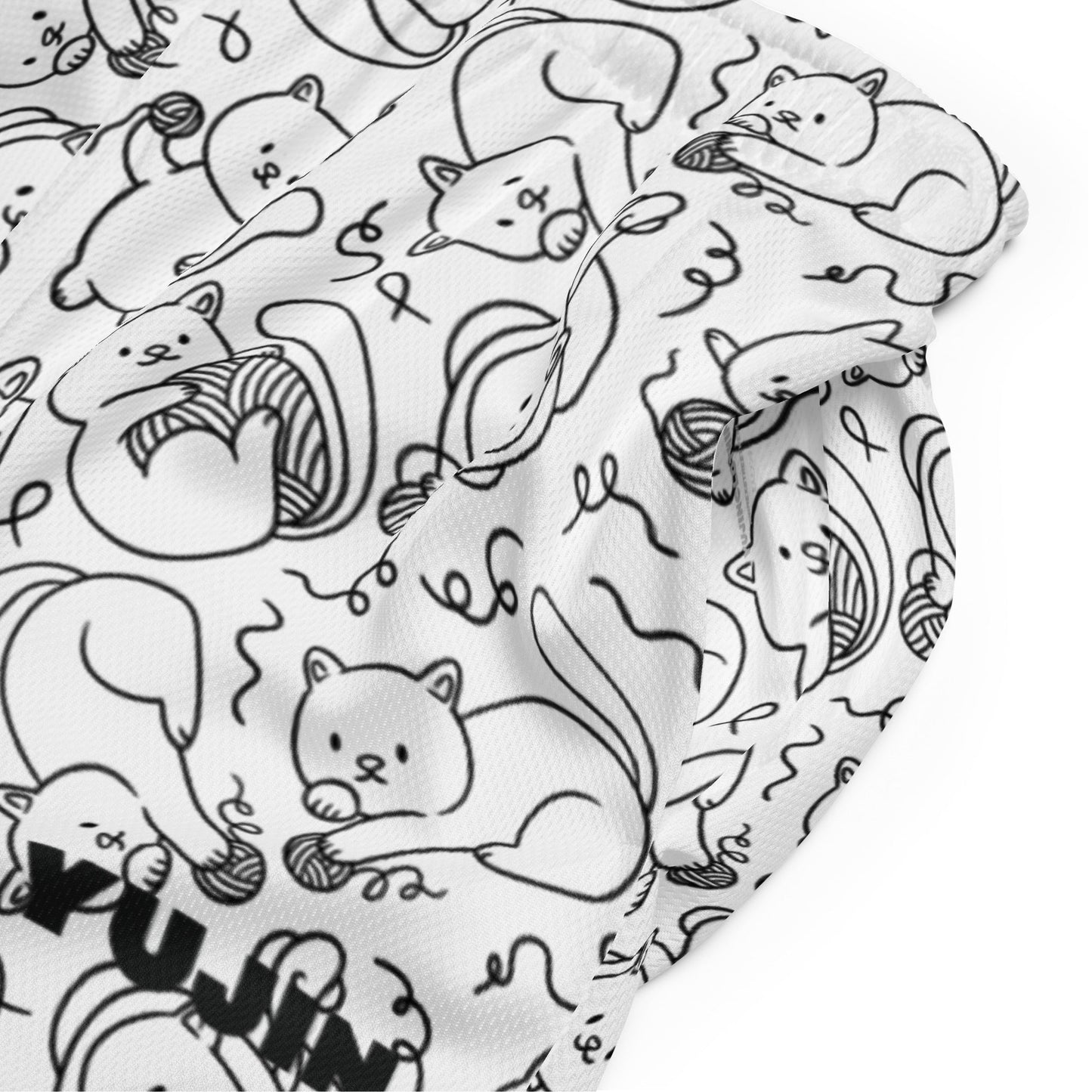 Playful Cat Mesh Shorts