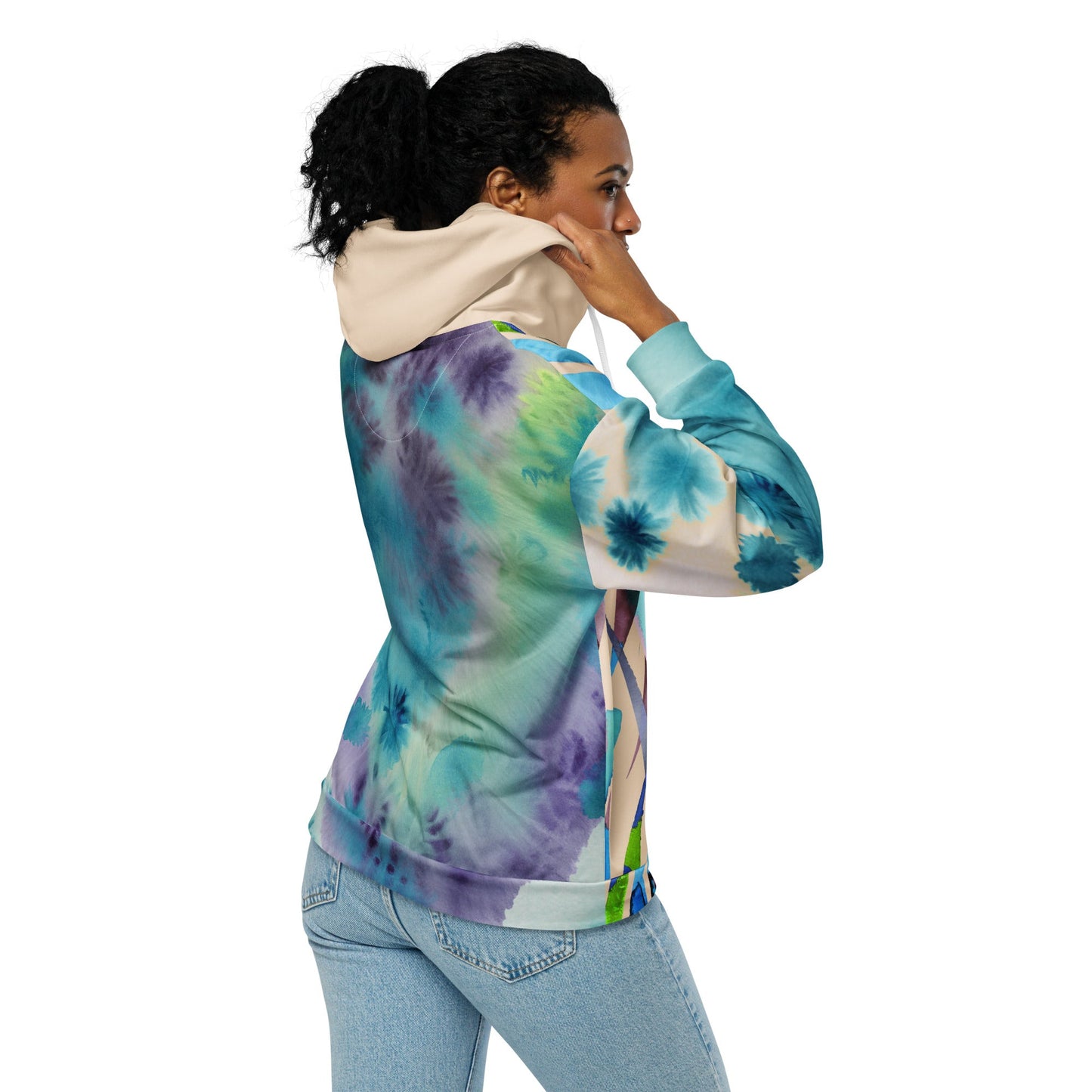 Watercolor Stripe Brush Stroke Unisex zip hoodie
