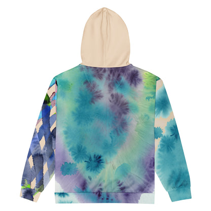 Watercolor Stripe Brush Stroke Unisex zip hoodie