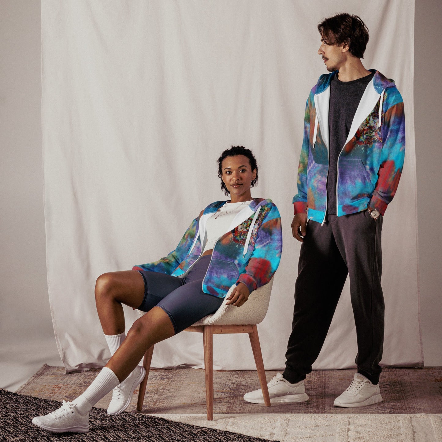 J.G. Jerry Garcia White Accents Unisex zip hoodie