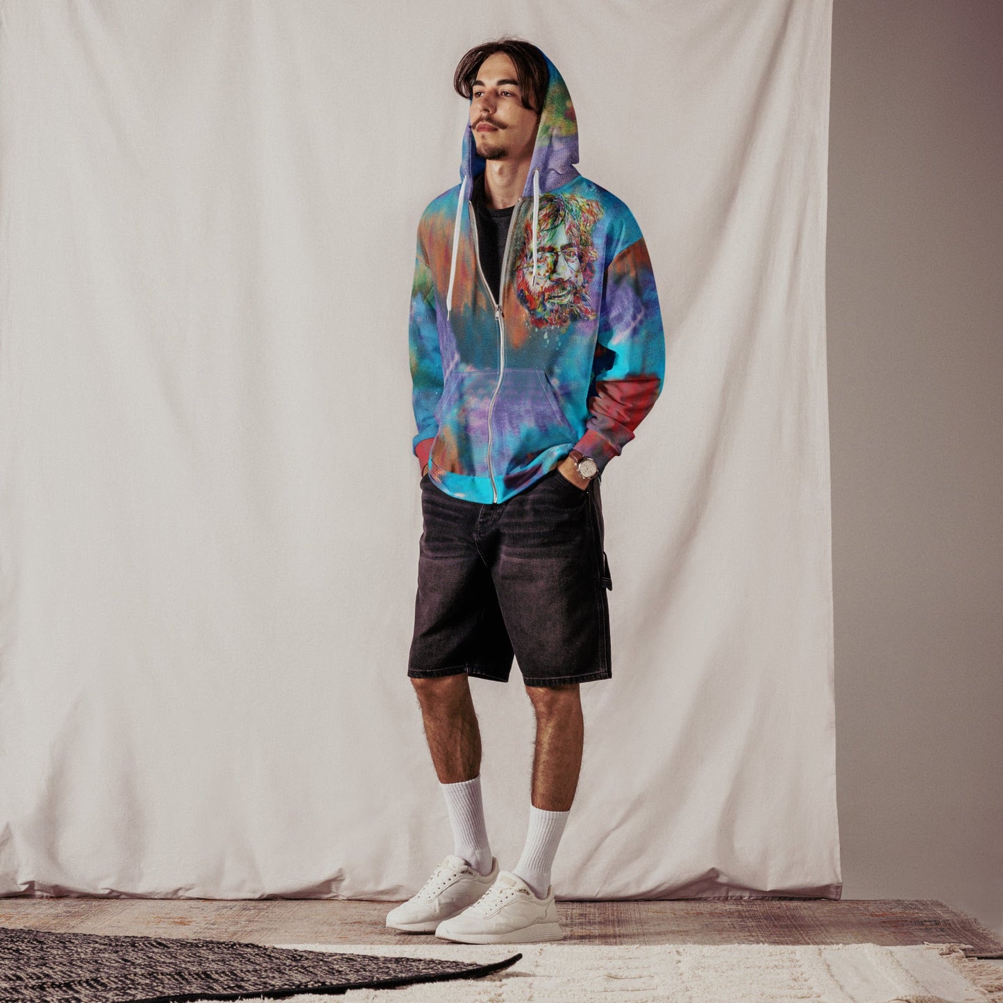 J.G. Jerry Garcia White Accents Unisex zip hoodie