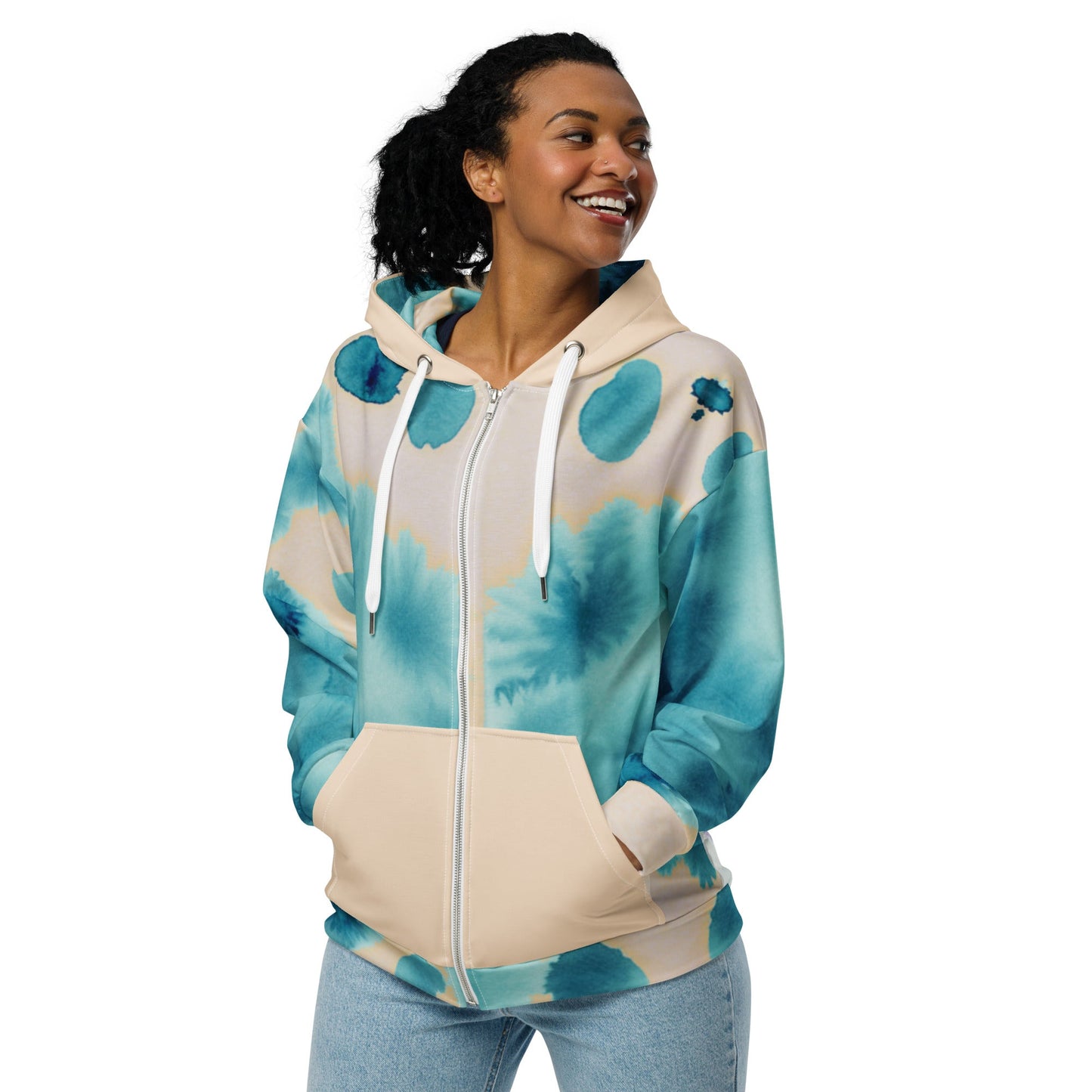 Watercolor Smudge Unisex zip hoodie
