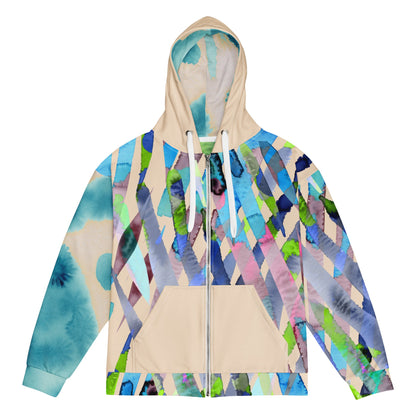 Watercolor Stripe Brush Stroke Unisex zip hoodie