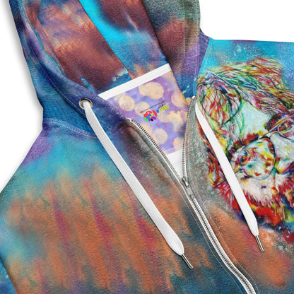 J.G. Jerry Garcia White Accents Unisex zip hoodie