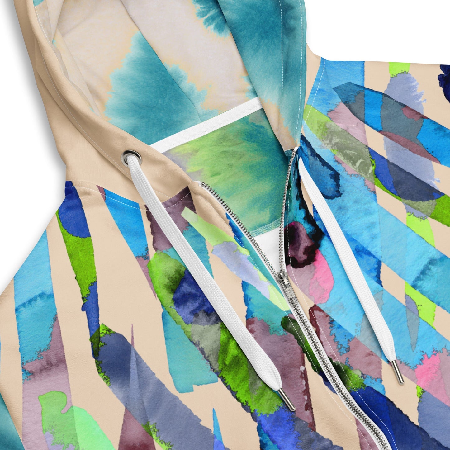Watercolor Stripe Brush Stroke Unisex zip hoodie