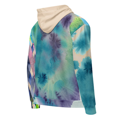 Watercolor Stripe Brush Stroke Unisex zip hoodie
