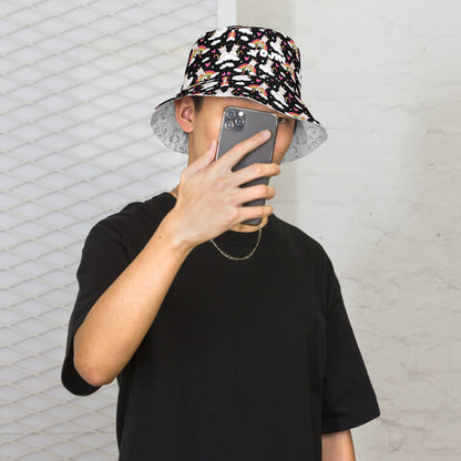 Black and White Reversible Bucket Hat