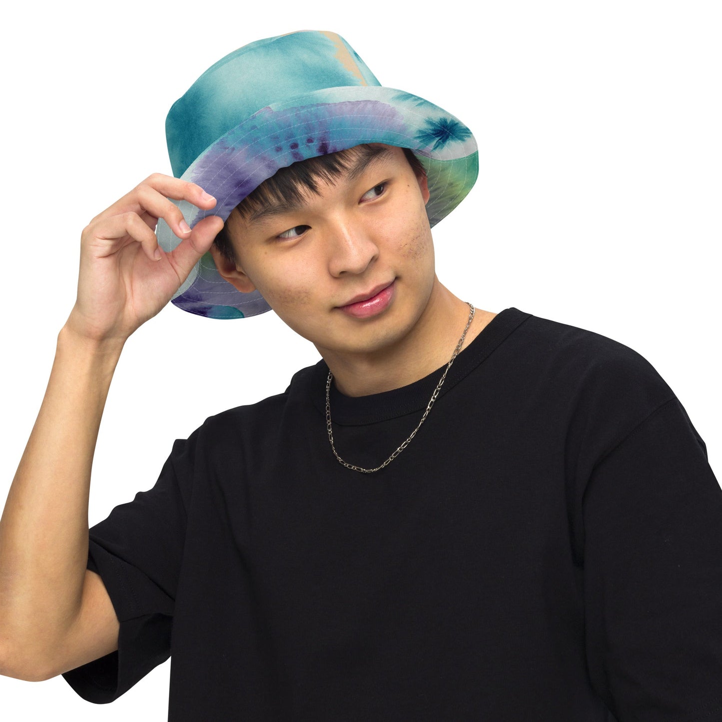 Watercolor Smudge Reversible bucket hat